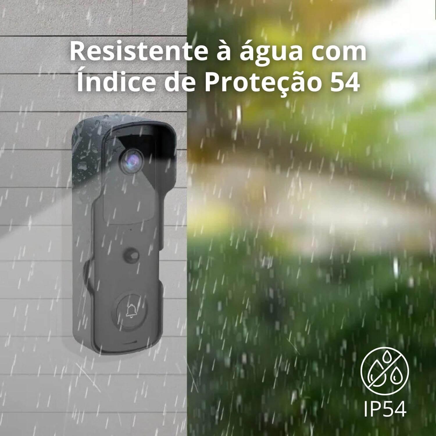 Campainha Eletrônica com Câmera Wi-Fi 1080P 166º e Sensor de Movimento