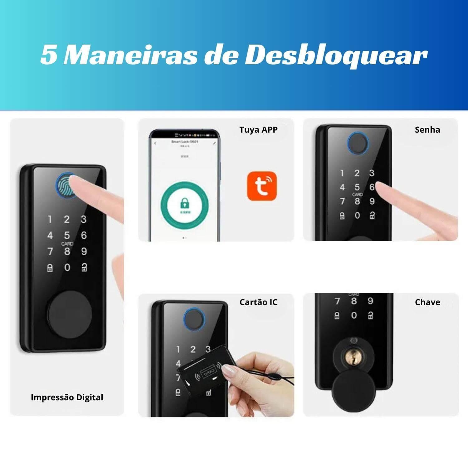 Fechadura Slim Inteligente Deadbolt Wi-Fi